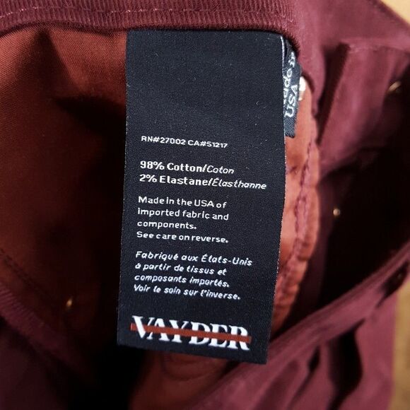 VAYDER Pants Mens Size 32 Burgundy Wide Leg Carpenter Studded Baggy Relaxed $495 - Picture 8 of 12